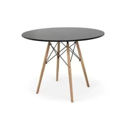 Wooden Round Table - Black