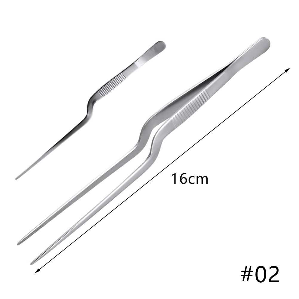 14/16/20cm Stainless Steel Tweezer Plating Chef Food Tweezer BBQ Clip Barbecue S Serving Presentation Kitchen Tools Cooking-16cm