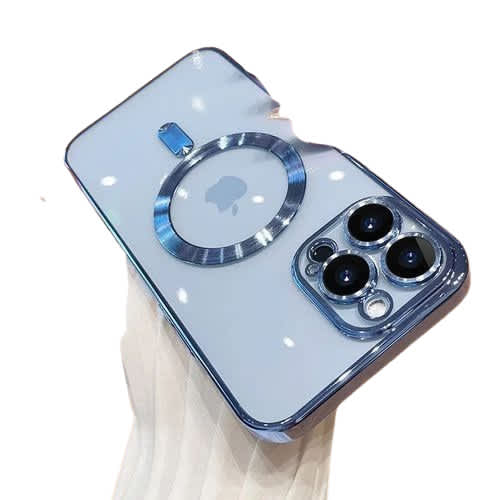 Magsafe Transparent Protective Case For Iphone 16 Pro Max - Blue