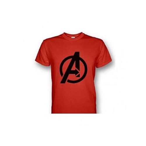 Avengers Logo Black Print Red Shirt