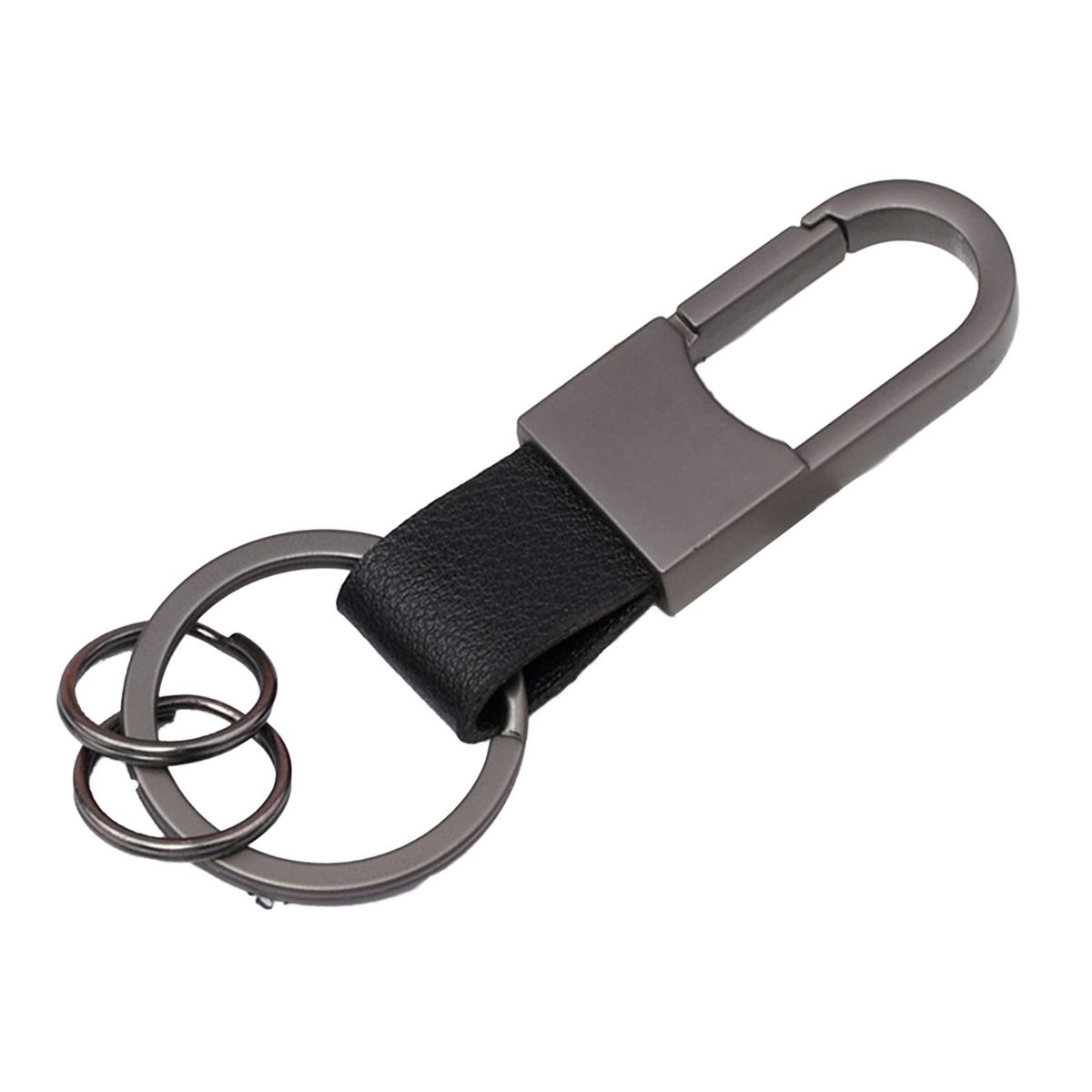 Key Pendant Faux Leather Car Keyring Holder Charm Black