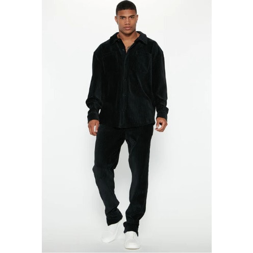 Knit Corduroy Ribbed Shirt And Pant