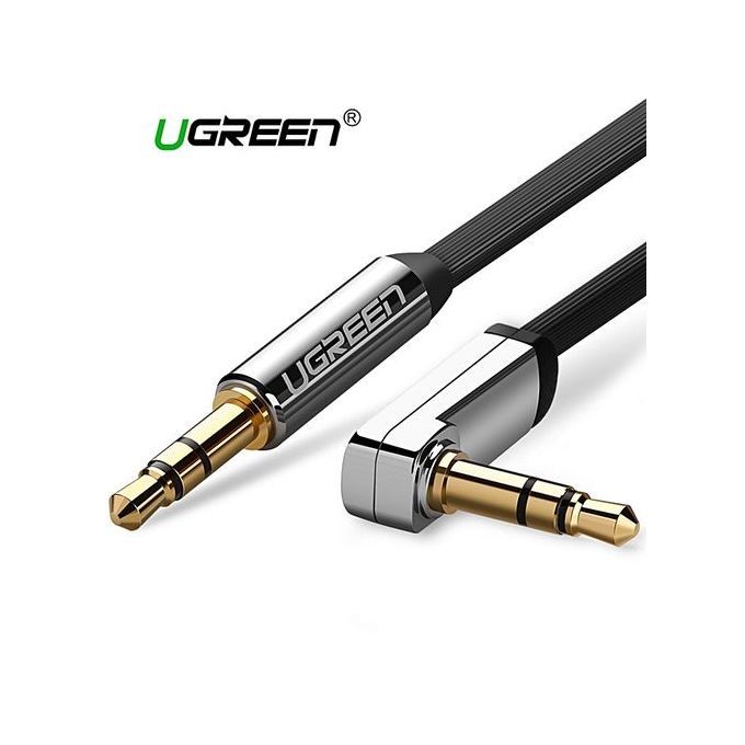 3 Meter 3.5mm Auxiliary Audio Jack To Jack Cable 90 Degree Right Angle For Apple IPhone, IPod, IPad, Samsung, Smartphones, Tablets And Speakers (Black) By HonTai