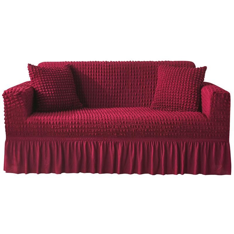 Luxury Fabric Sofa Slipcover Non-Slip All Seasons For 1 Seat-Red