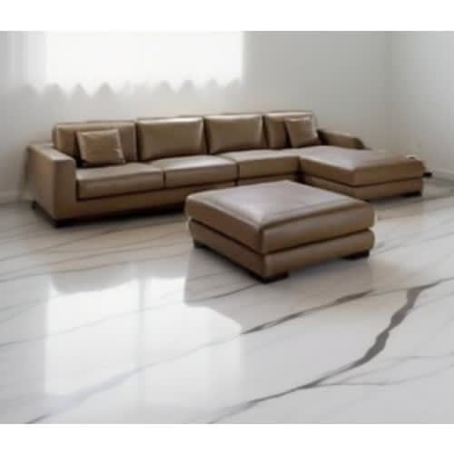 British Leather Lshape Sofa