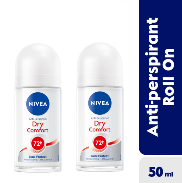 Dry Comfort Antiperspirant Roll-on For Women - 72h - 50ml - Pack of 2