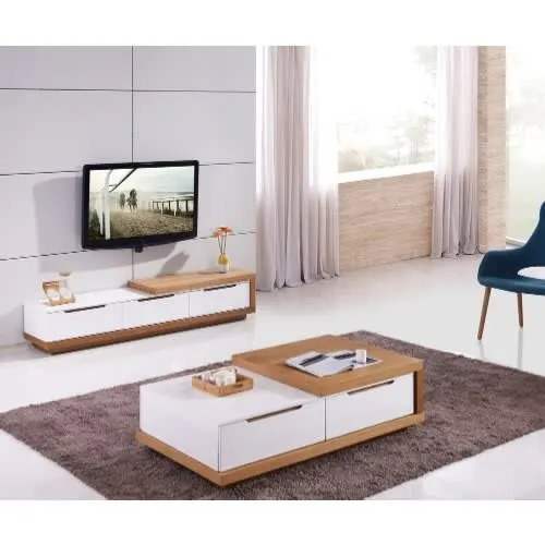 Glossy Tv Stand With Center Table - Multicolor