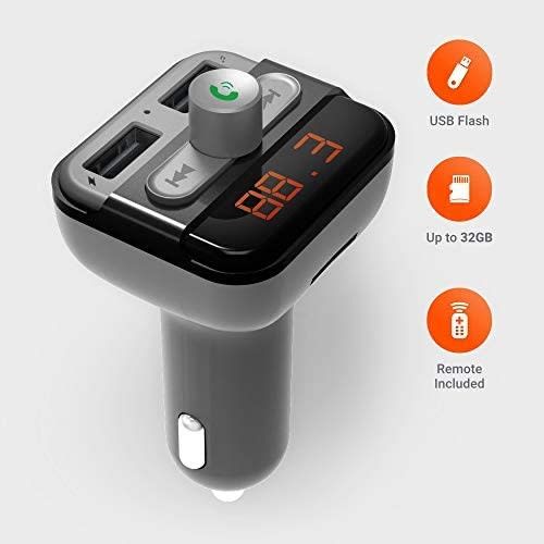 Fm Transmitter 3.4a Car Charger With Built-in Mic Fmbt17