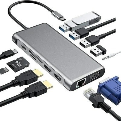 Type-c To Hdtv 12 In 1 Hub Adapter