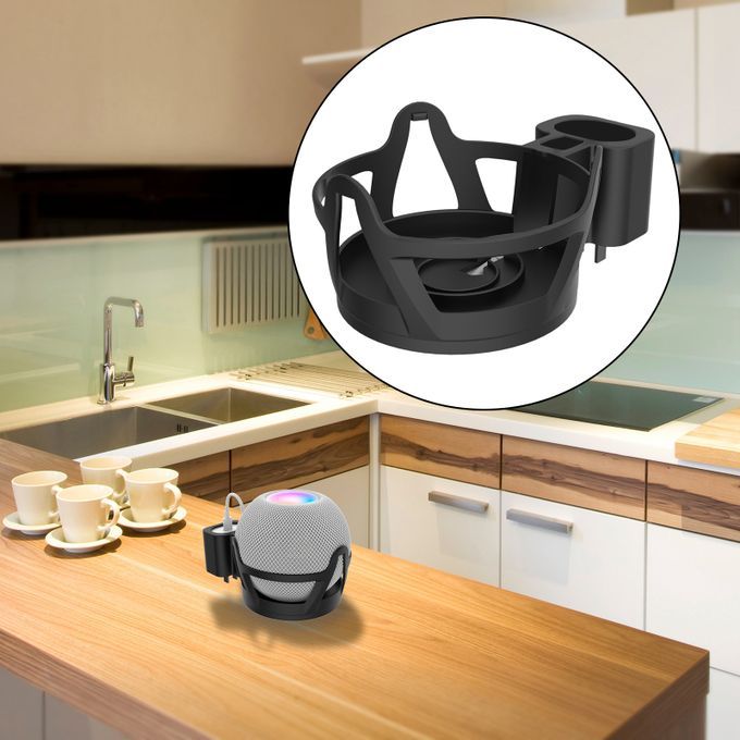 Wall Shelf Holder Cable Management For  Home Pod Mini Speakers Black