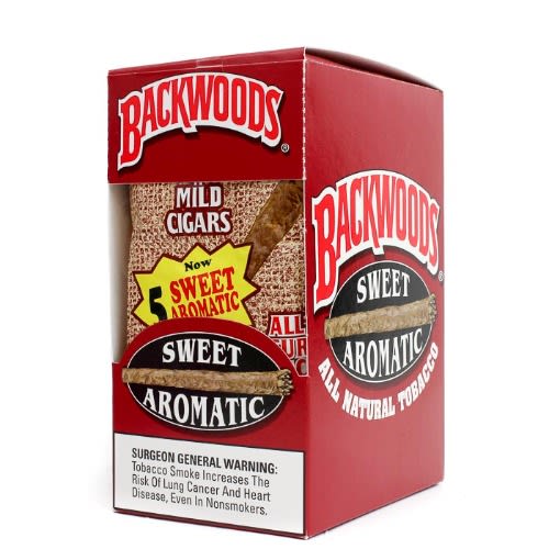 5 Packs Of Sweet Aromatic Backwoods - 200 Cigar