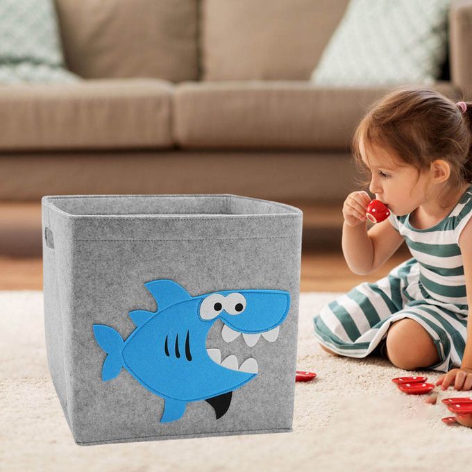 Felt Storage Basket Rectangular Towels Toys Clothes Closet Shark