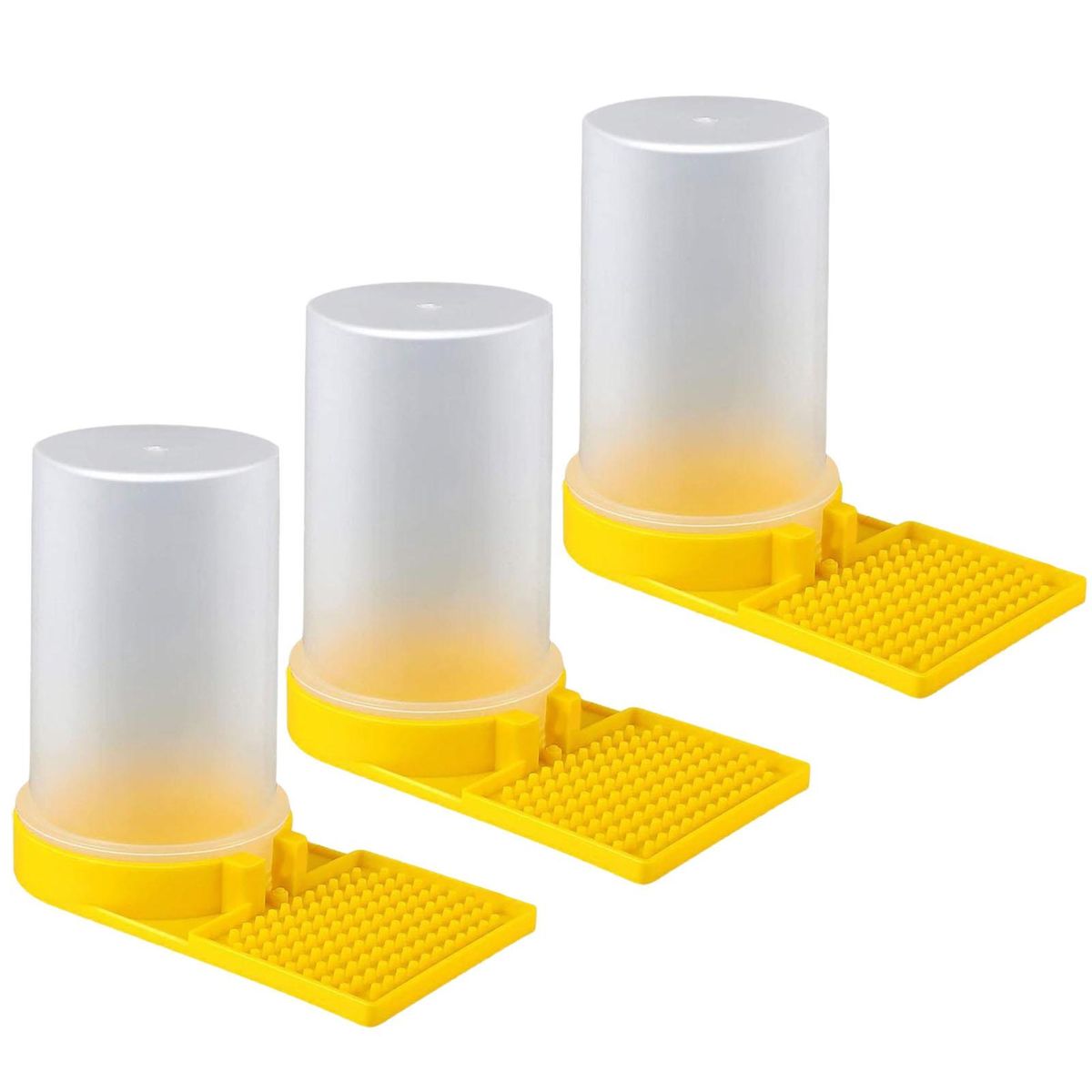 Bee Waterer Beehive Entrance Feeder Watering Station 3pcs Transparent Yellow