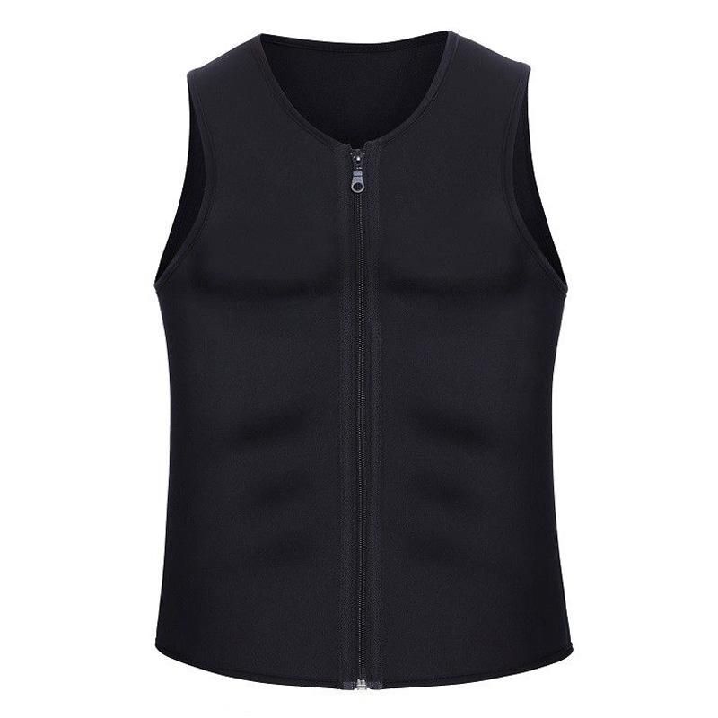 Big carving body molder for men Zipper corset neoprene waist coach Compression vest for abdomen Elastic shirt for chest and belly