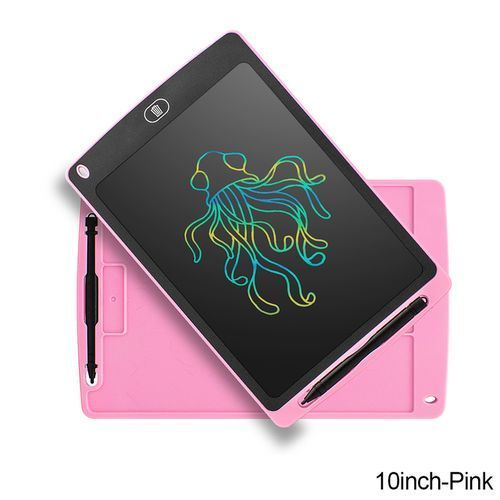 LCD Writing Tablet Magic Slate Children's Digital Drawing Blackboard Painting Board Graffiti Pad Kids Toys 6.5/8.5/10/12inch(#10inch-Pink)