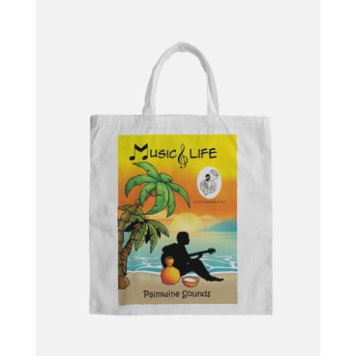 Music And Life Front Cover- Tote Bag- White