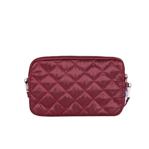 Quilted Satin Mini Bag - Red