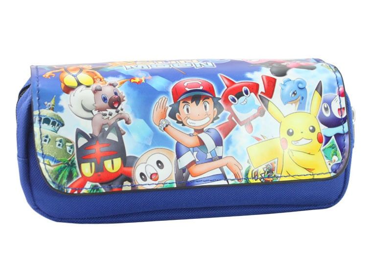 Pokemon Poke Ball Large-capacity Double-layer Zipper Pencil  Wallet Stationery Box Anime School Supplies