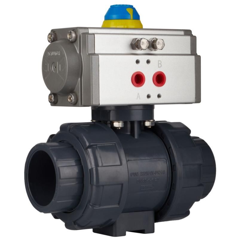 Q661F-10S Pneumatic UPVC PVC Ball Valve Double Union Loose Joint Corrosion Resistance Acid and Alkali Resistance