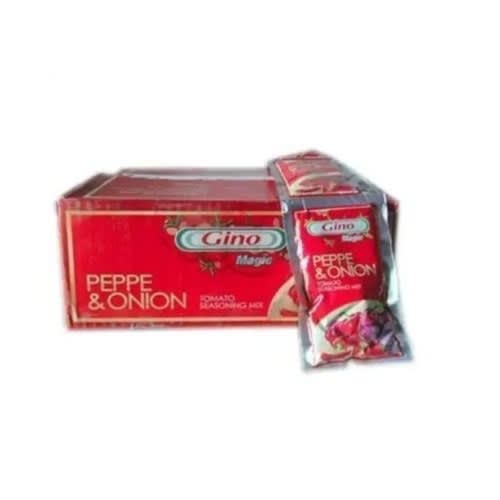 Gino Pepper & Onion Tomato Paste - 1 Carton - 50 Sachets