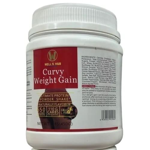H&B Curvy Weight Gain Whey Protein Mass Gainer Powder - 450g