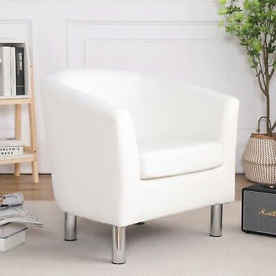 Bucket Chair - Single Seaters Sofa Tub - Armchair - White