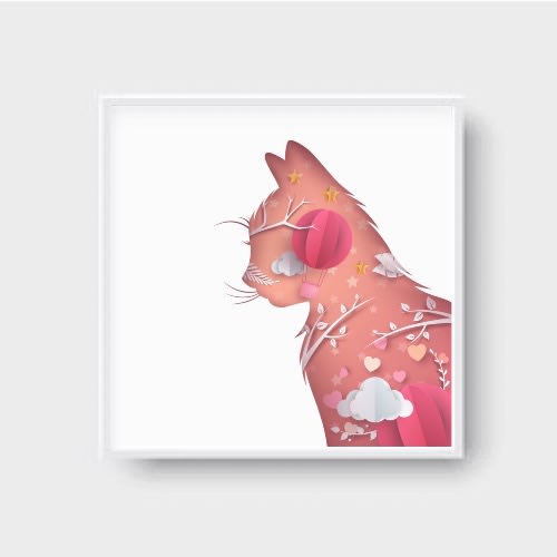 Wall Art Digital Print 30" By 30"-ready To Hang Plain White Glass Frame 2036