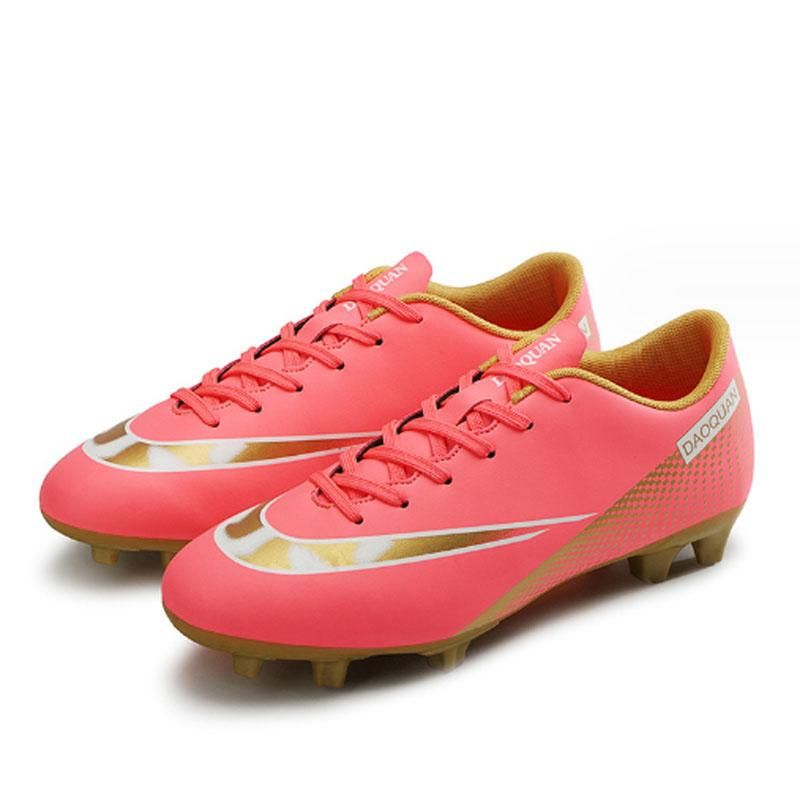 Fashion Football Shoes Men's Women's Non Slip Running Long Spikes Shoes  - Red