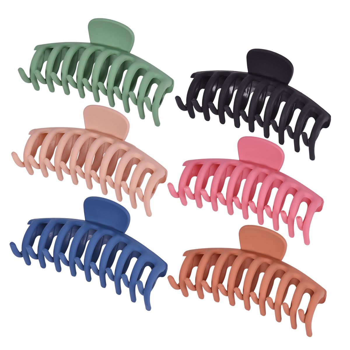 6 Pack Plastic Hair Clips Grip Claw Clips Assorted Color