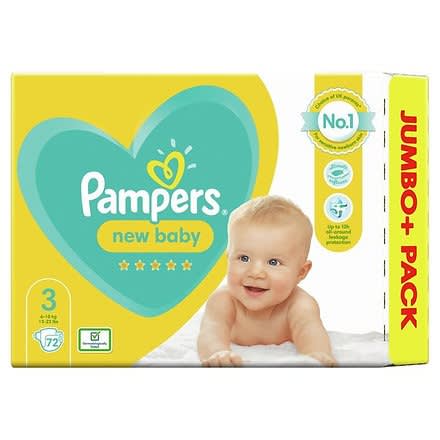 Baby Size 3 -   6 -10kg  Jumbo+ Pack - 72 Pack
