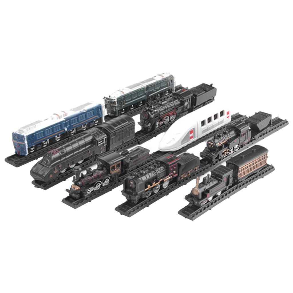 9pcs/set Train Model Toys DIY Lotomotive Freight With