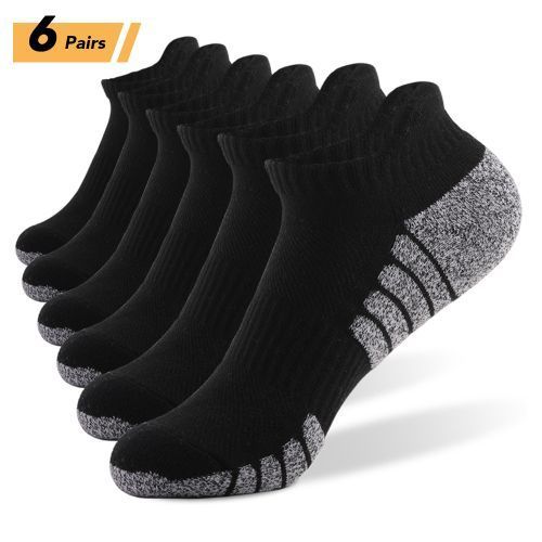 6 Pairs Sports Ankle Socks  Athletic Low-cut Socks Thick-M
