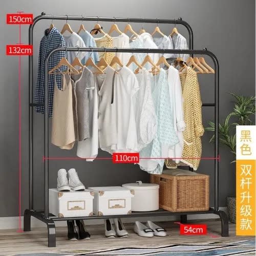 Floor Standing Clothes Hanger - Black
