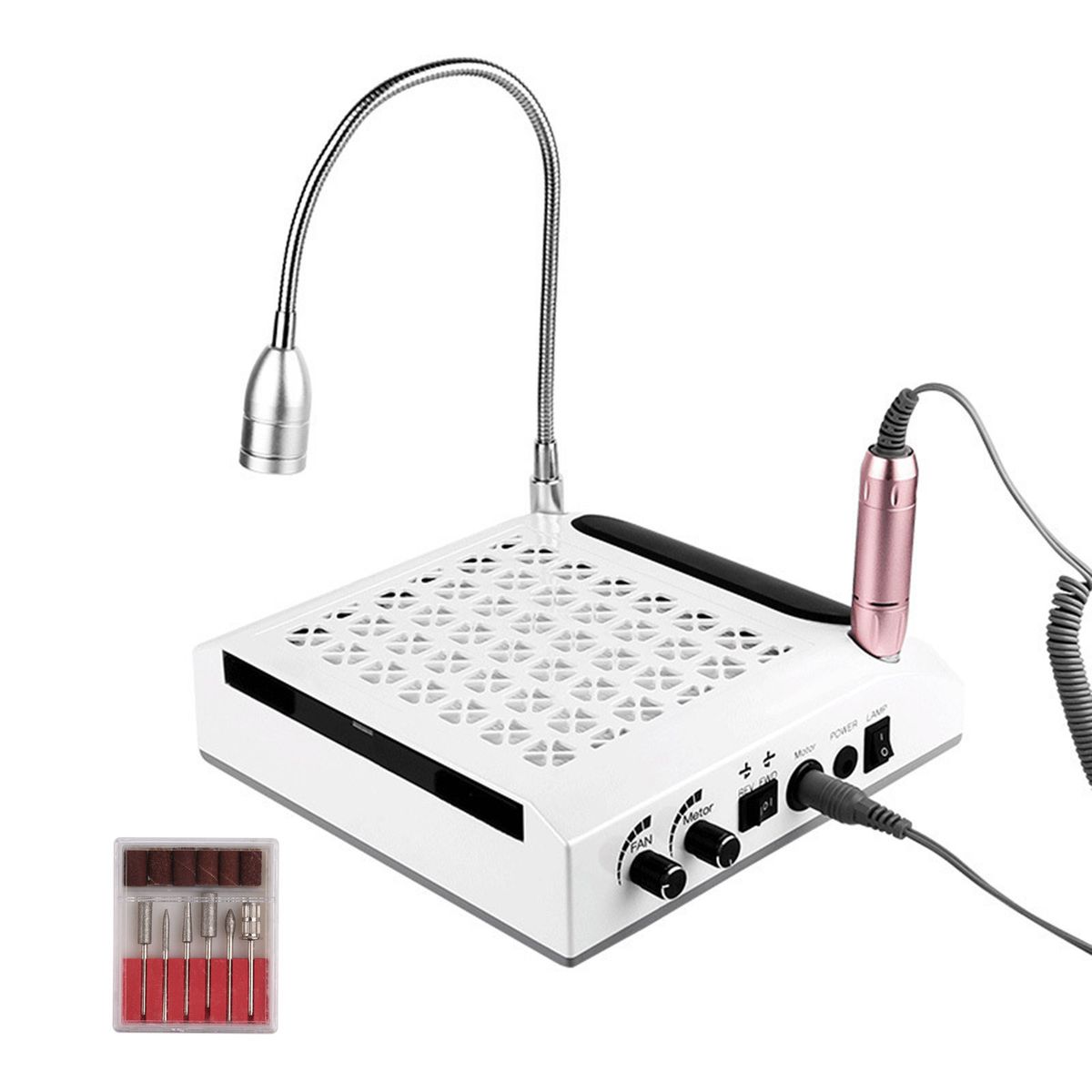 4 In 1 Nail Dust Collector For Acrylic Nails With Light