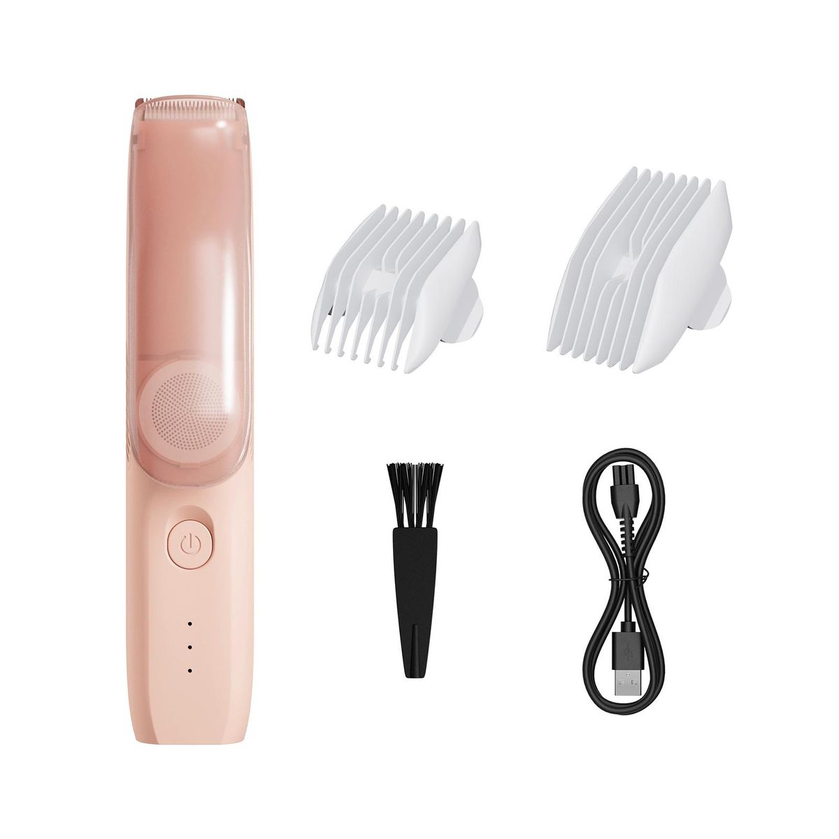 Vacuum Baby Hair Clipper Cordless Electric Hair Trimmer for Kids and Children Low Noise IPX7 Waterproof Built-in Battery with 2 Guide Combs