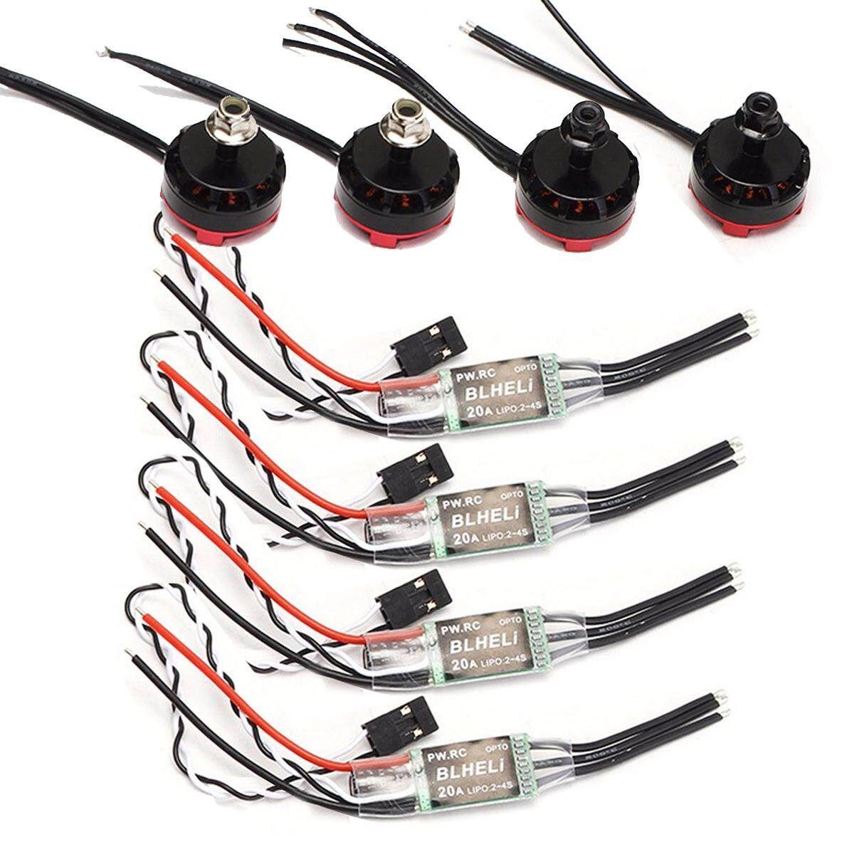 4Pcs 2205 2300KV Racing Edition Motor + 4x 20A ESC QAV250 FPV