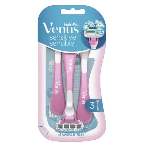 Venus Sensitive Women's Disposable Razor - 3 Count -Pink
