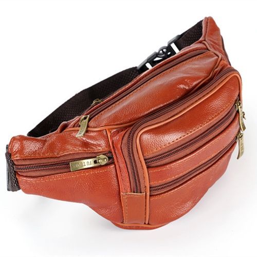 Men's Leather Belt Bag Mobile Phone Bag (light Brown)