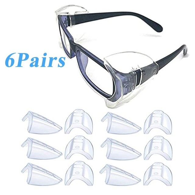 25 6 Pairs Safety Eye Glasses Side Shields Clear Flexible
