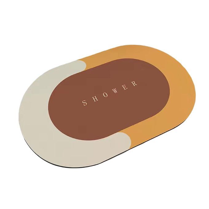 40x60cm Anti-Skid Bath Mat Bathroom Mat Floor Mat Quick Drying Oval B
