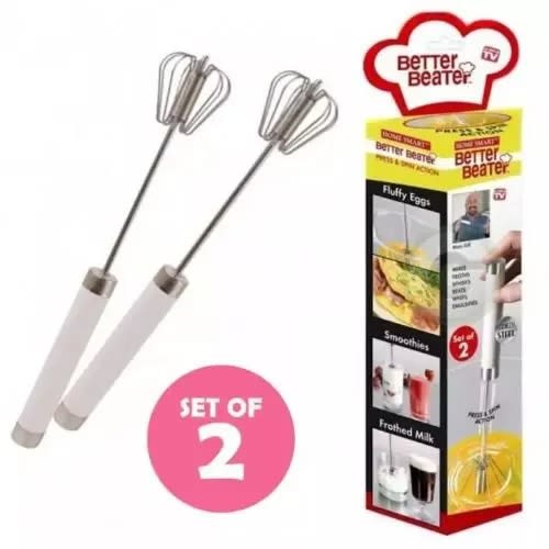 Sokany Stainless Steel Set Of 2 Push Rotation Better Beater Hand Mixer
