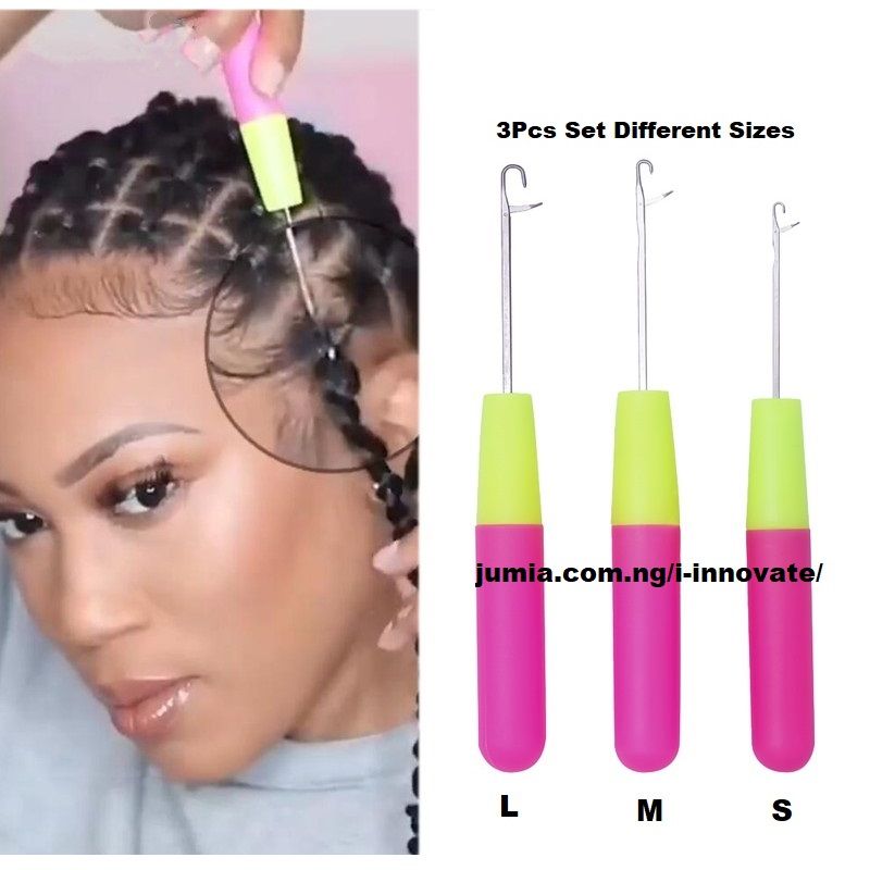 3Pcs Dreadlock Crochet Hook Dirty Braid Crochet Needle Wig Knitting Tool