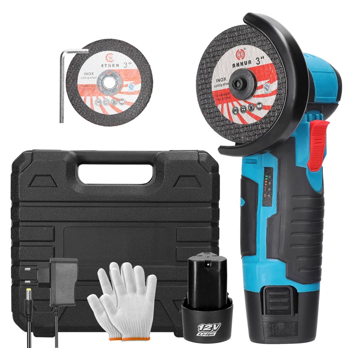 19500rpm Electric Grinding Machine Handheld Multifunctional Angle Grinder for Cutting Polishing Ceramic Tile Wood Stone Steel