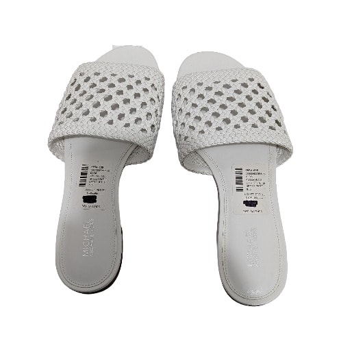Augustine Woven Slide Slippers - Optic White