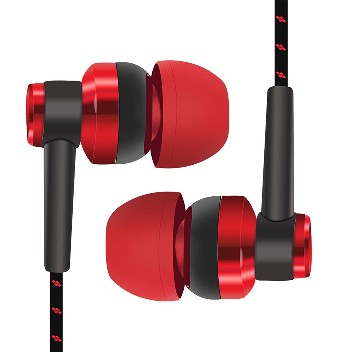 Earbuds Heavy Bass Stereo Plastic Sports Headset For-Red