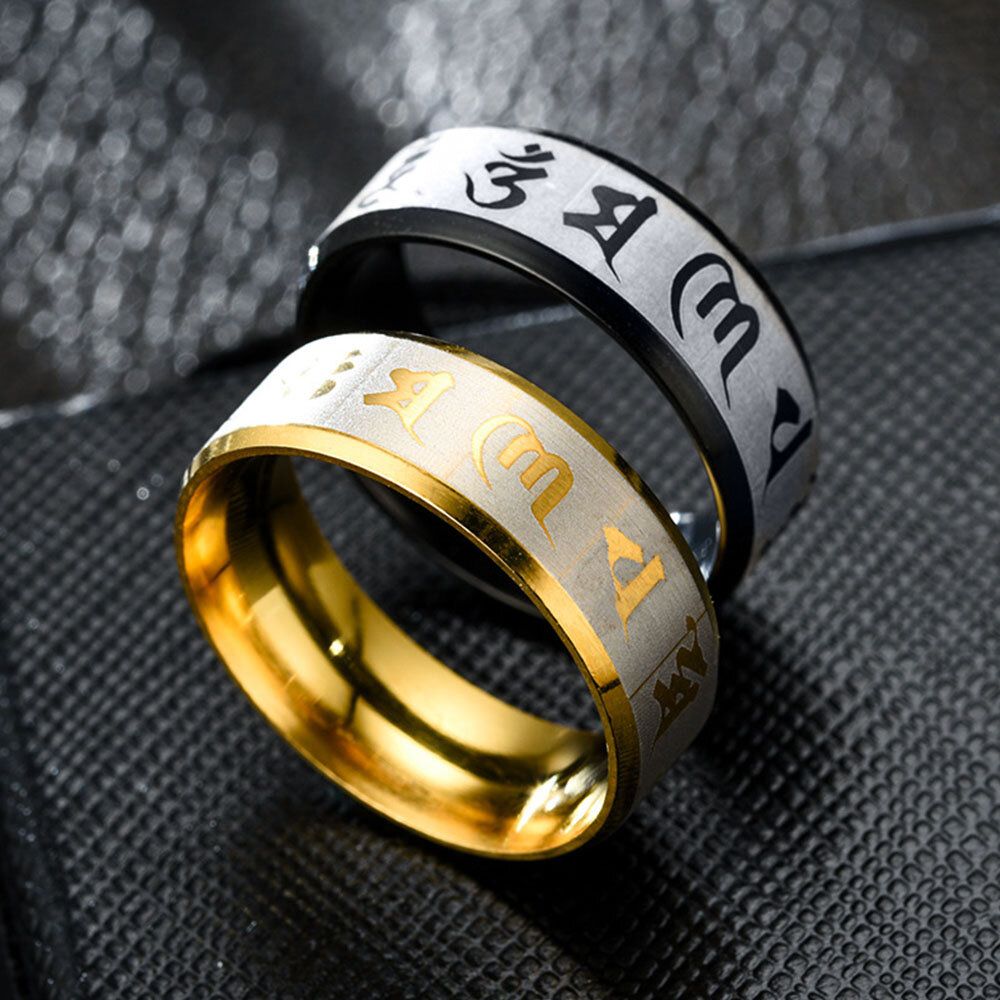 JASSY 1 Pc Stainless Steel Buddhism Six-words \"Om Mani