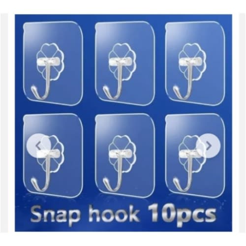 Adhesive Sticker Wall Hooks - 10 Pieces