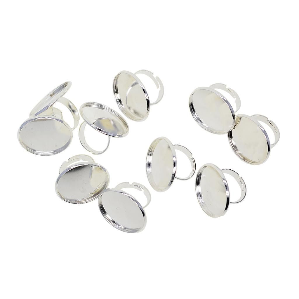 10 Pieces Adjustable Circular Adjustable Rings  Blanks  Bases DIY
