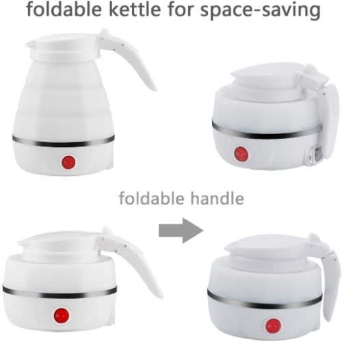 Collapsible Silicone Foldable Electric Kettle - 0.6L - White