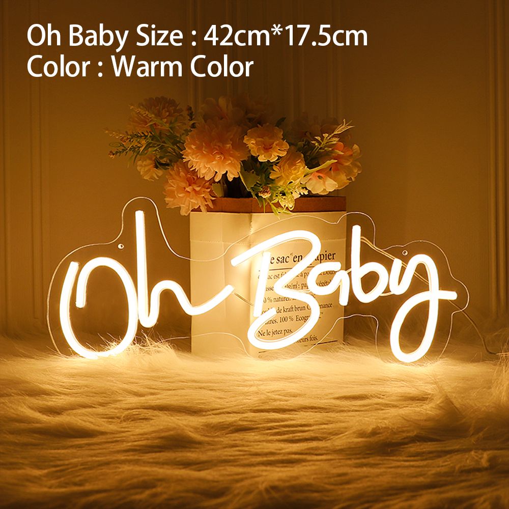 Oh Baby Neon Sign LED Personalized Party Sign Beautiful